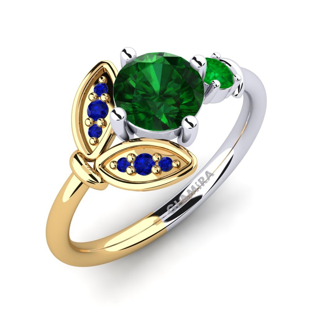 14K Wit & Geel Goud Tsavorite Ringen Anmolika