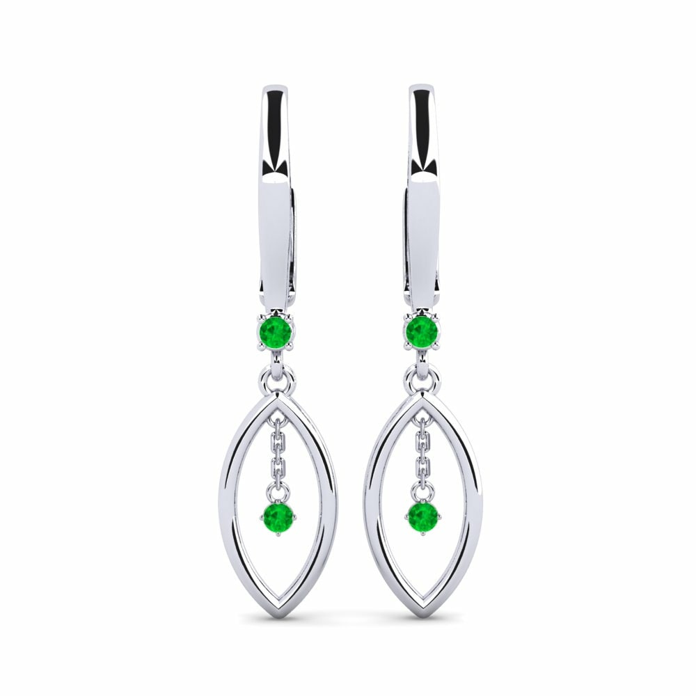 Drops & Dangle Earrings Anname 585 White Gold Emerald