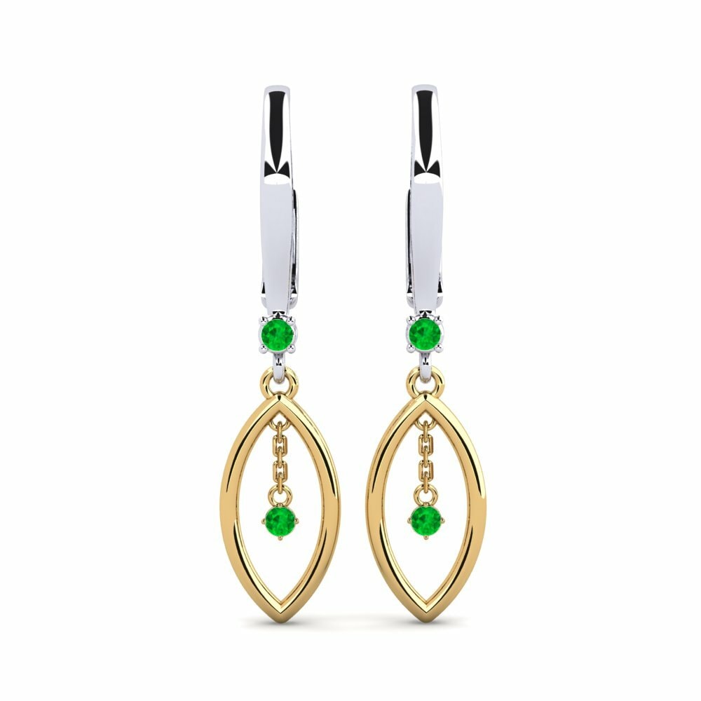 18k Oro Blanco & Amarillo Pendiente de mujer Anname