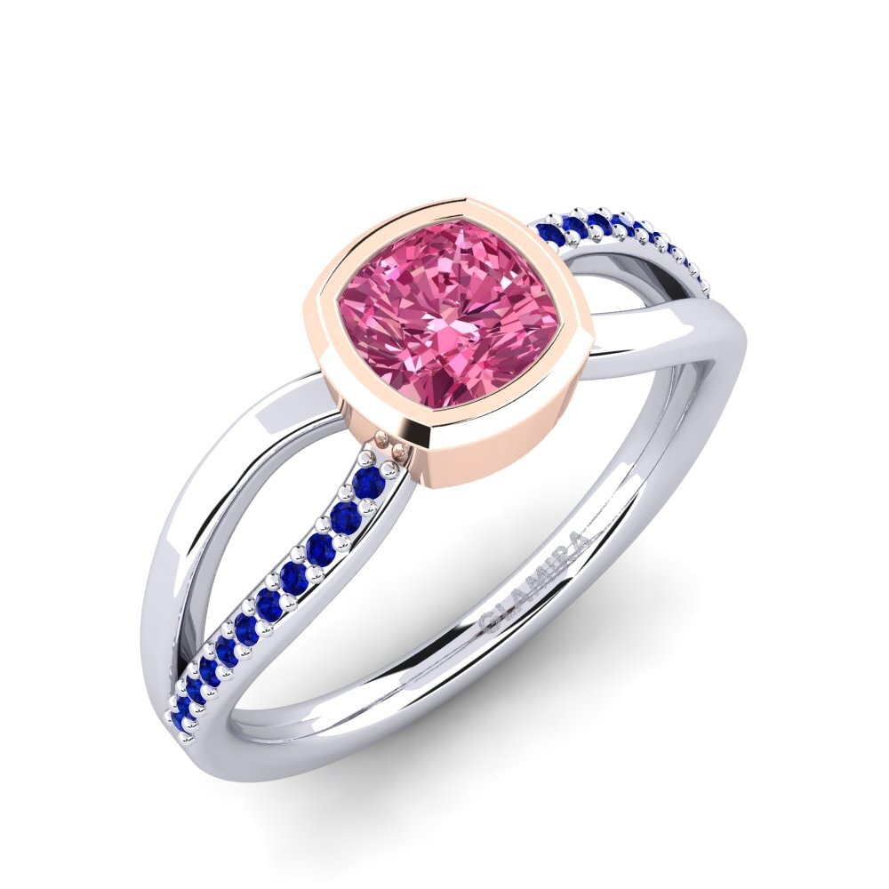 14ct White & Rose Gold Engagement Ring Annecia