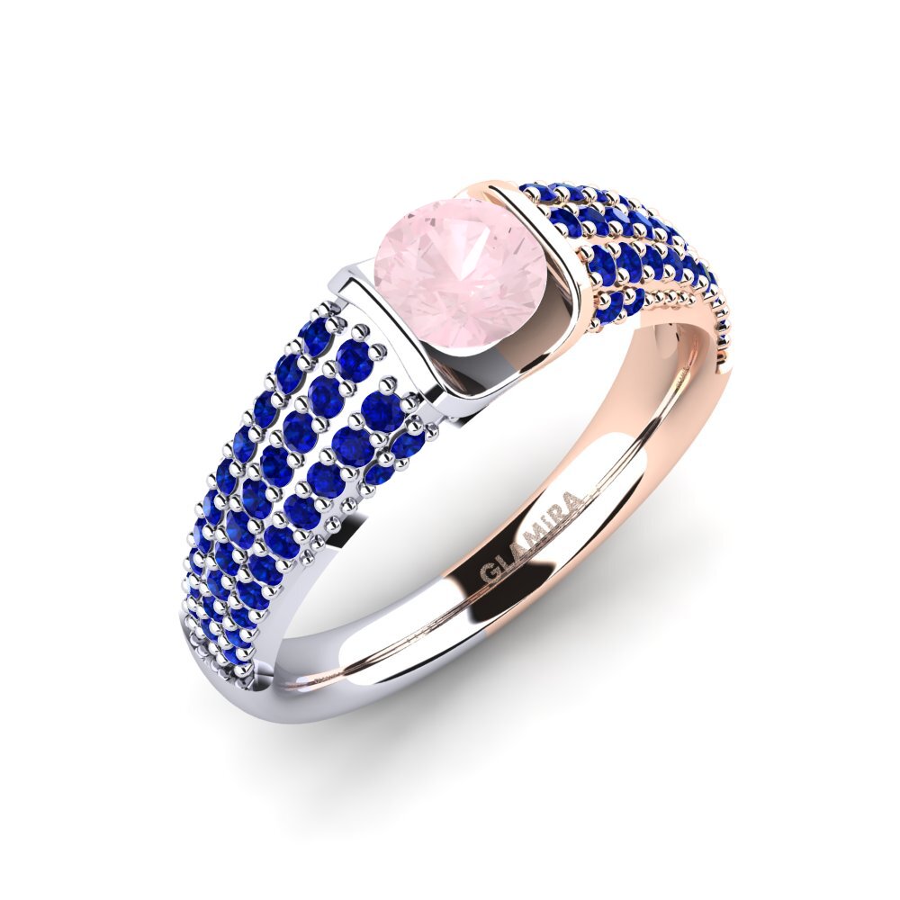 18K White & Rose Gold Rose Quartz Engagement Ring Annecy