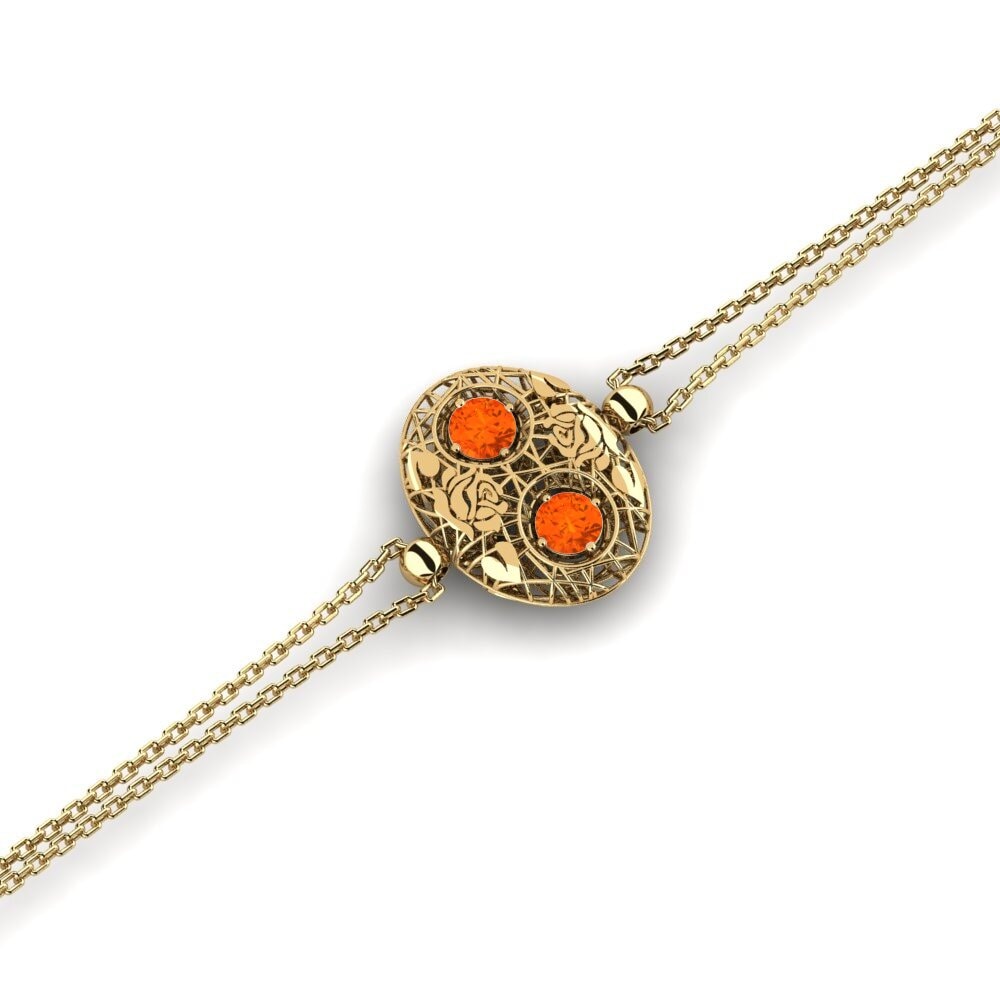 14k Oro Amarillo Ópalo Fuego Pulsera de Mujer Annelle