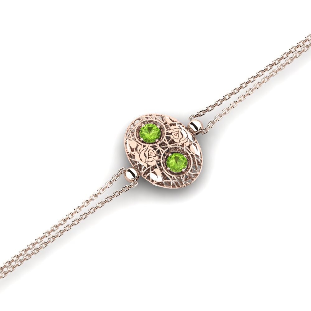 9ct Rose Gold Peridot Women's Bracelet Annelle