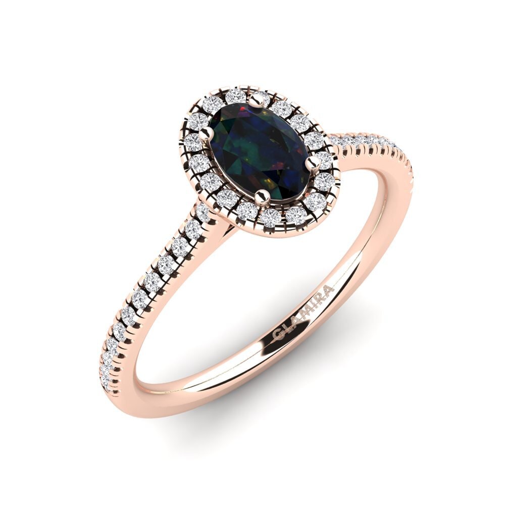 Compre Anillo de compromiso Anni - Opalo Negro 18k Oro Rosa 0.36