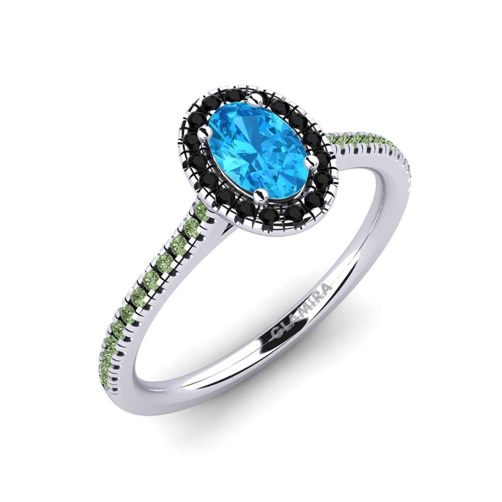 Exquisite 10K Yellow Gold August Birthstone Ring – Oval Cubic Zirconia & White Topaz, Size 11