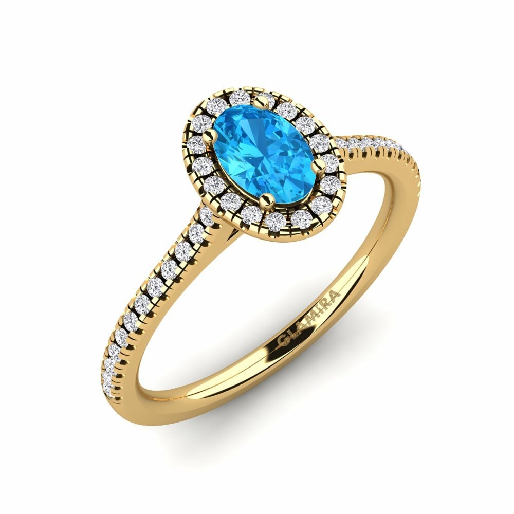 Diamond and topaz engagement best sale rings