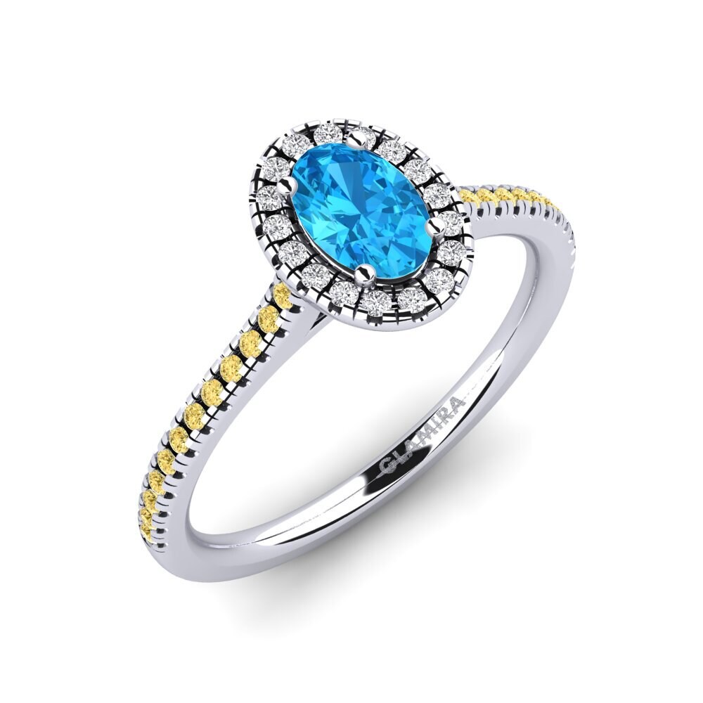 10k Yellow Gold August Birthstone Ring – Oval Cubic Zirconia & White Topaz, Size 4 - View #4