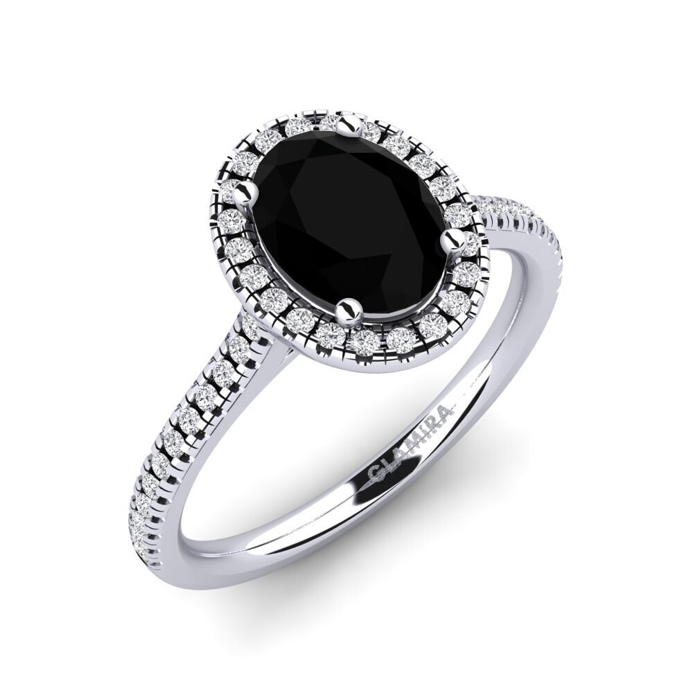 Black Onyx Engagement Ring Anni 1.09 crt