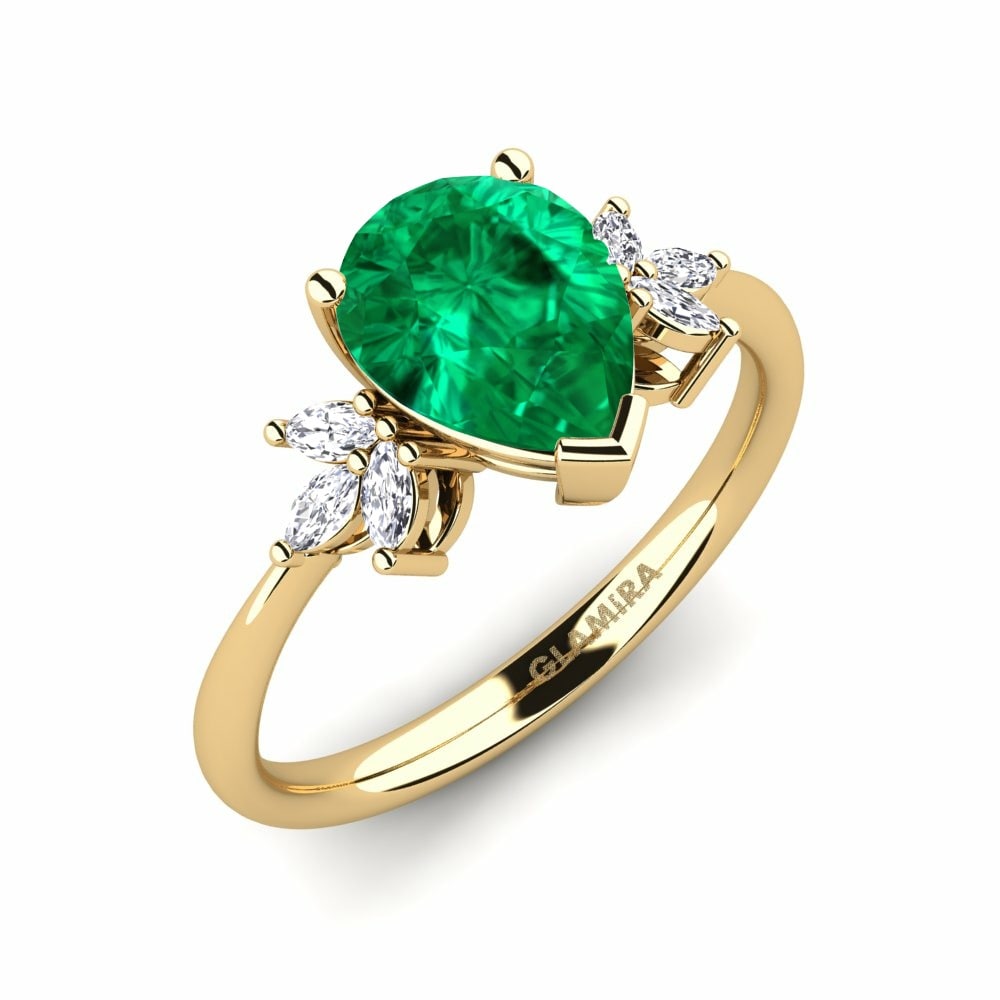 Nhẫn đính hôn Annige Đá Emerald (Đá nhân tạo)