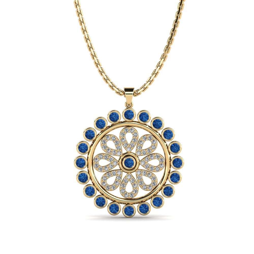 Circonita Azul Oscuro Colgante de Mujer Annigo