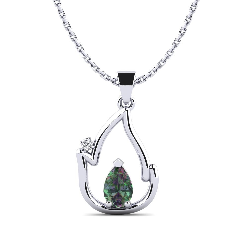 Pear Mystic Topaz Women's Pendant Anninar