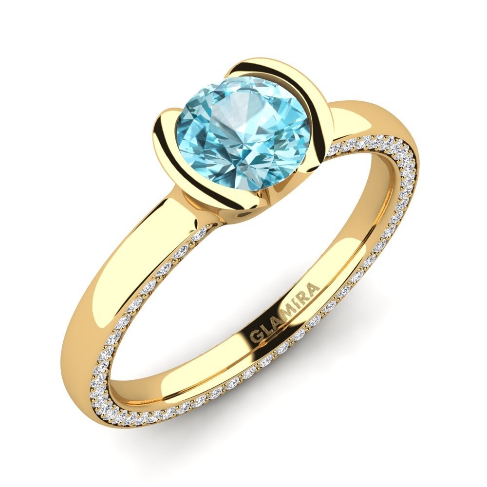 Blue Zircon Engagement Ring Annora