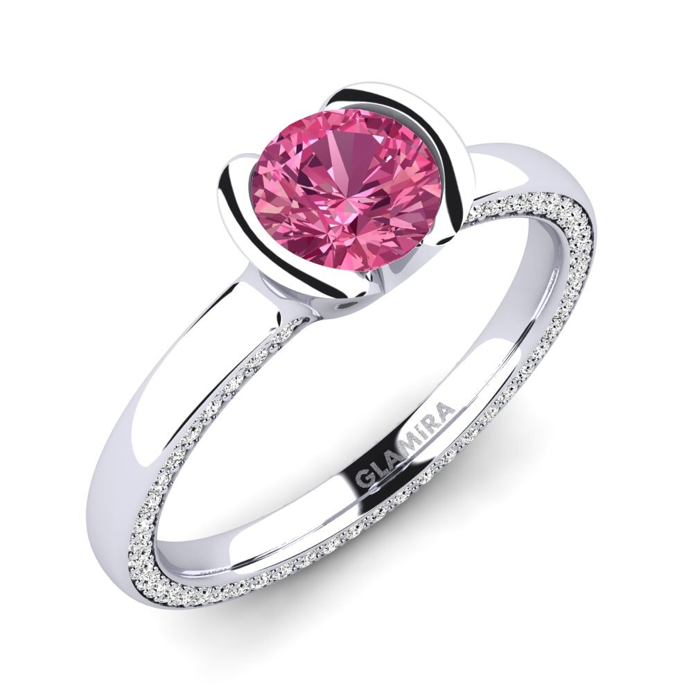 950 Palladium Pink Tourmaline Engagement Ring Annora