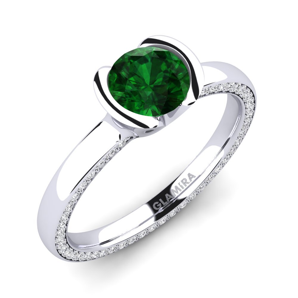9ct White Gold Tsavorite Engagement Ring Annora