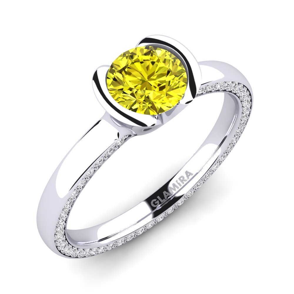 950 Platinum Yellow Diamond Engagement Ring Annora