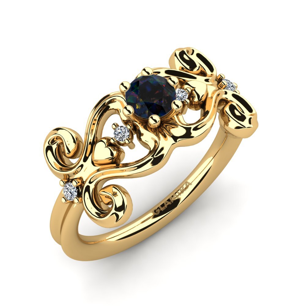 Black Opal Engagement Ring Annouk