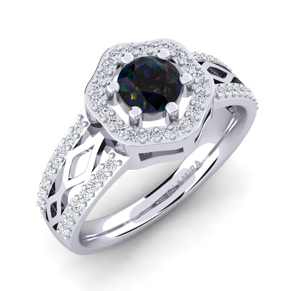 Black Opal Engagement Ring Anrika
