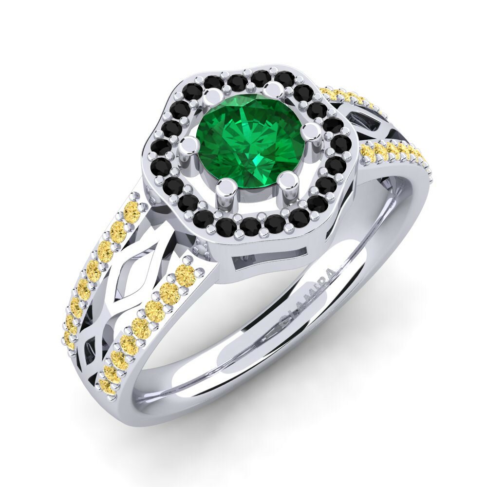 Emerald (Lab Created) Engagement Ring Anrika