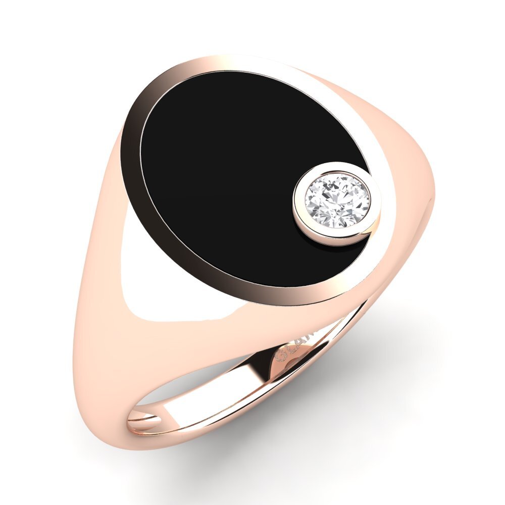9ct Rose Gold White sapphire Men's Ring Ansgar