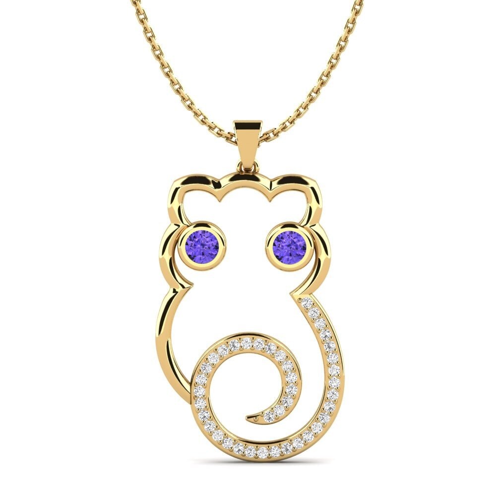 Gelbgold 585 Tansanit Damen anhänger Antea