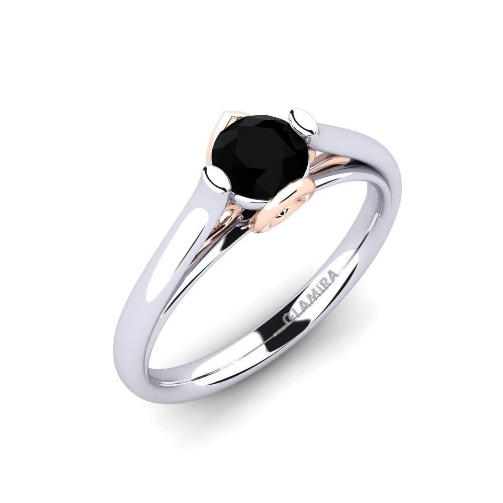 Ónix Negro Anillo de compromiso Antesha
