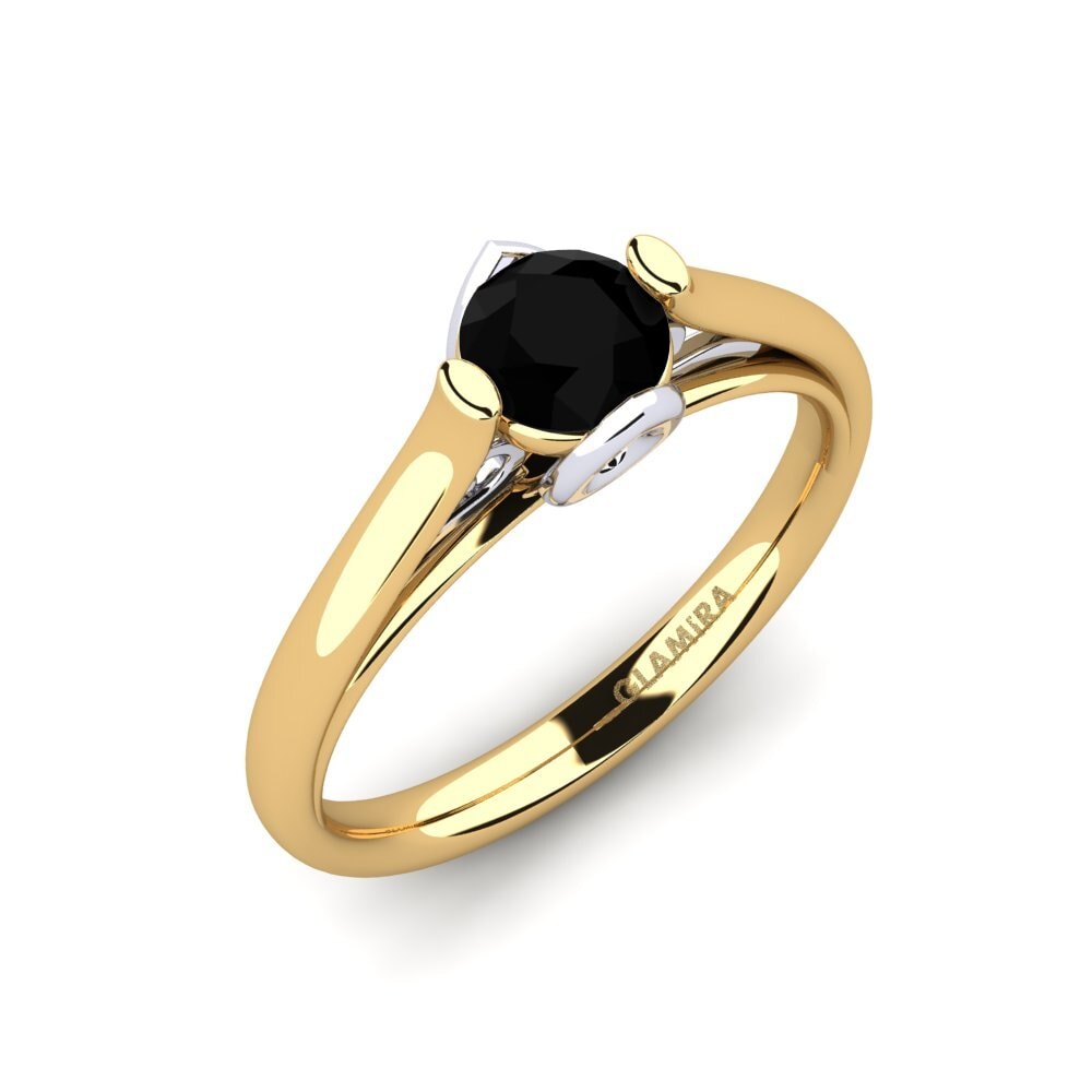 18k Oro Amarillo & Blanco Anillo de compromiso Antesha
