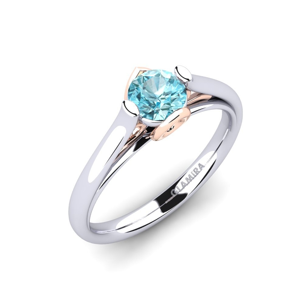 Đá Zircon Xanh Nhẫn đính hôn Antesha