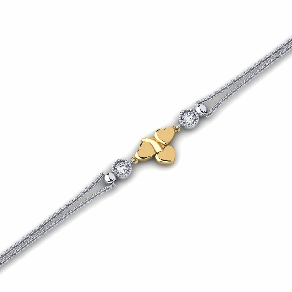 9k Oro Blanco & Amarillo Pulsera de Mujer Anthologie