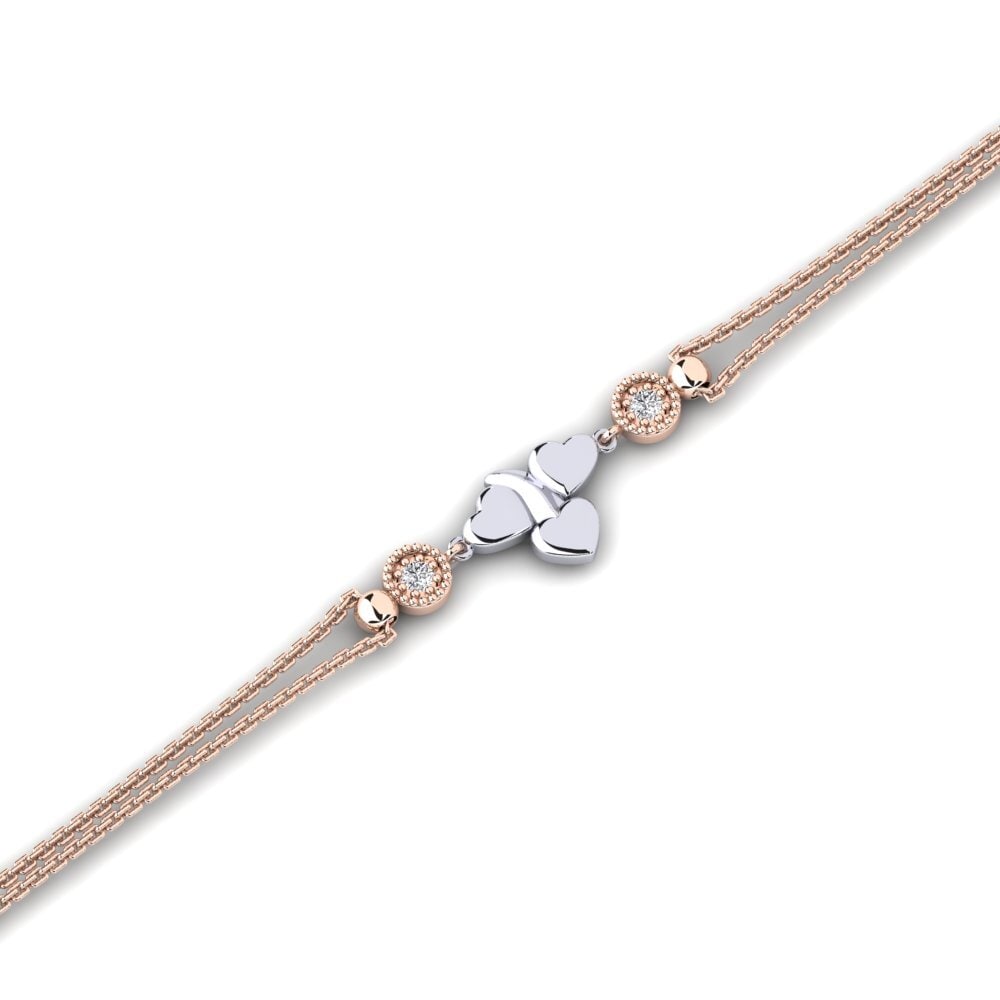9ct Rose & White Gold Lab Grown Diamond Women's Bracelet Anthologie