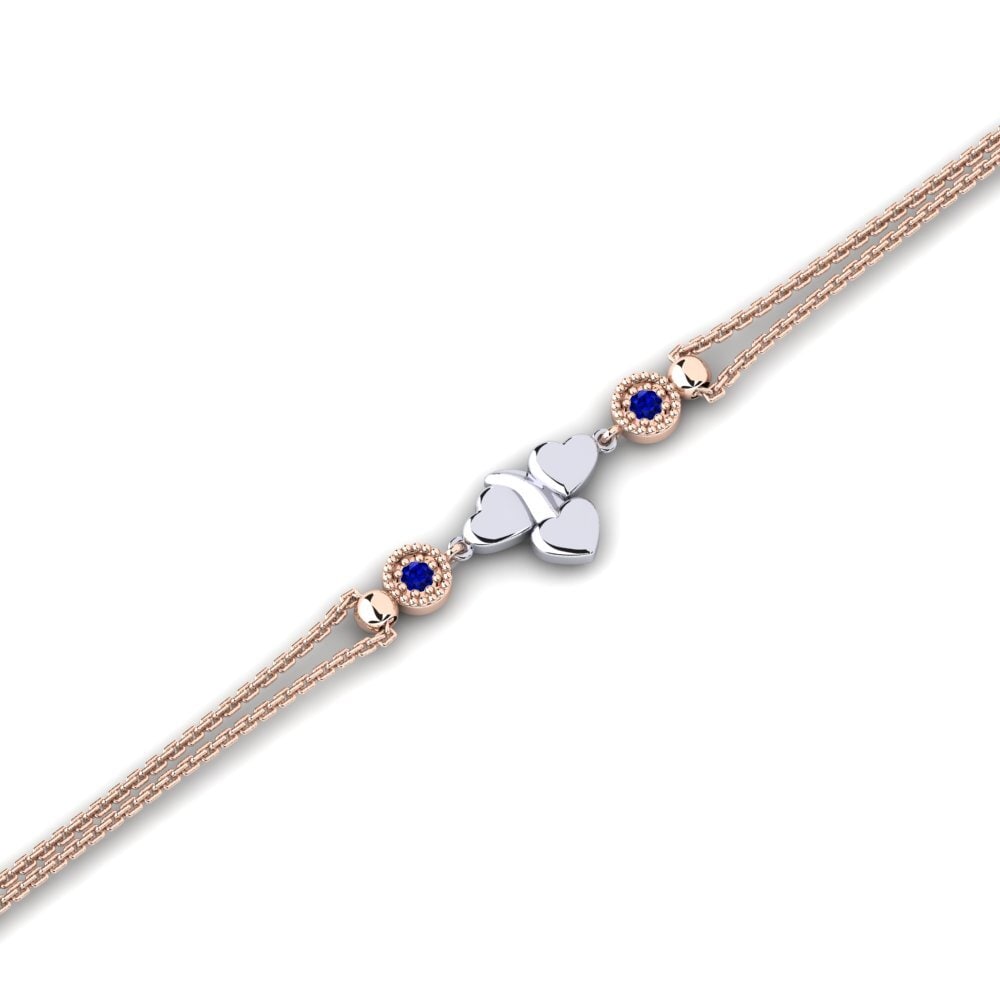 9ct Rose & White Gold Sapphire Women's Bracelet Anthologie