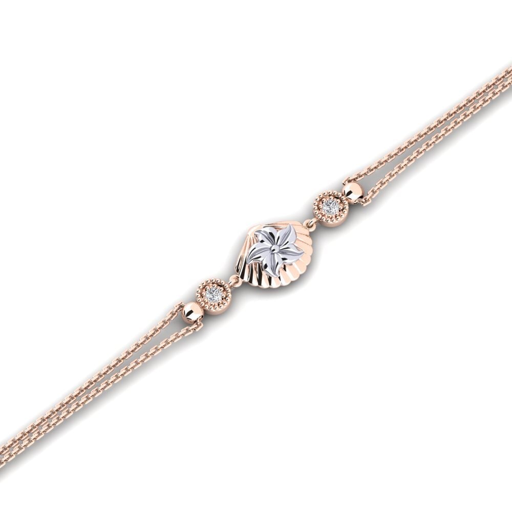 9ct Rose & White Gold Diamond Women's Bracelet Anthracite
