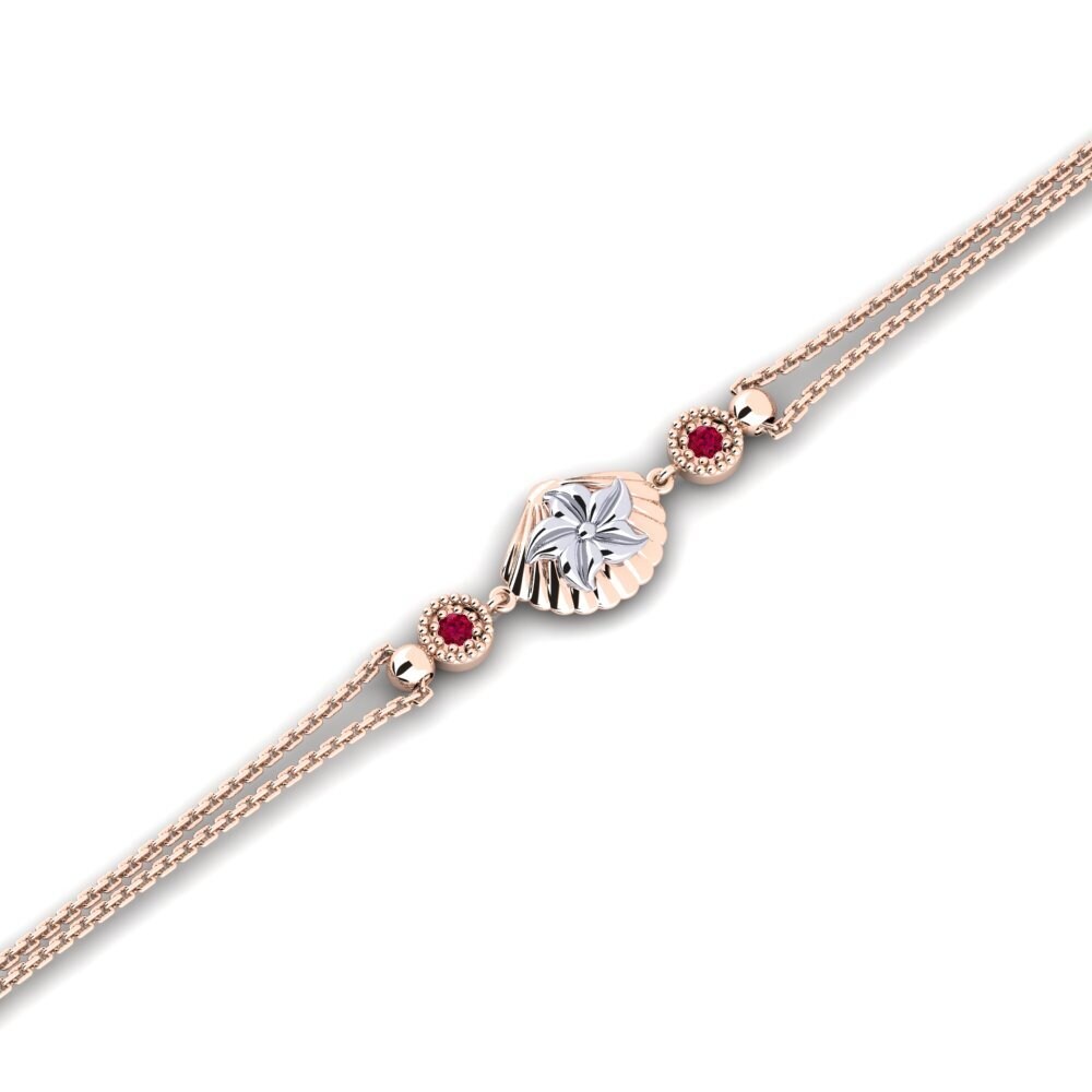 9ct Rose & White Gold Ruby Women's Bracelet Anthracite