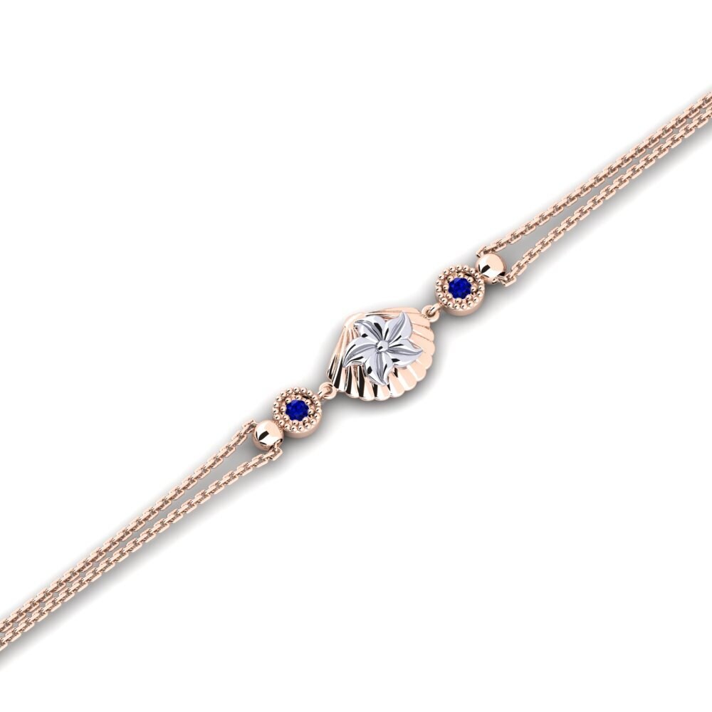 9ct Rose & White Gold Sapphire Women's Bracelet Anthracite