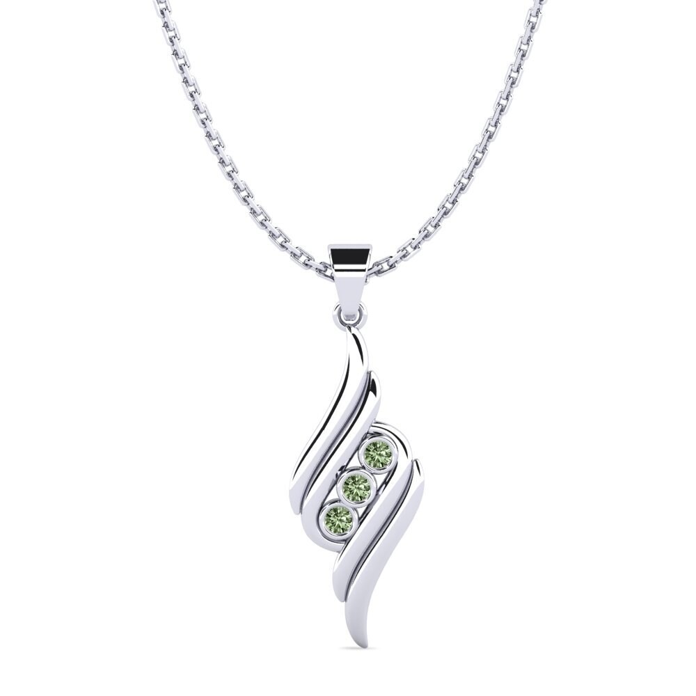 Tròn Kim Cương Xanh Lá Cây Mặt dây chuyền nữ Antoine