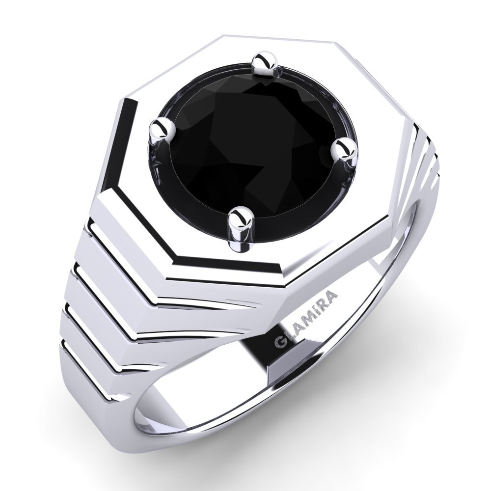 950 Platinum Black Onyx Men's Ring Antonie