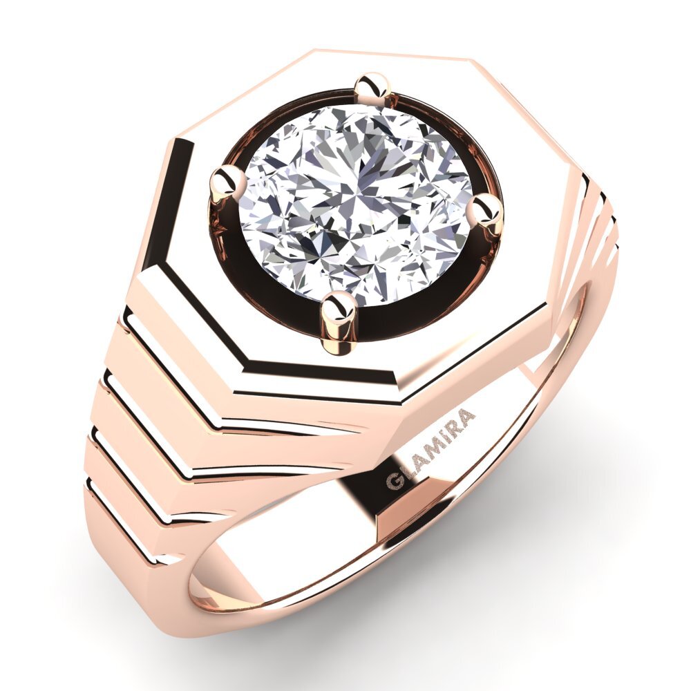 Oro Rosso 375 Diamante cresciuto in laboratorio Anello da uomo Antonie