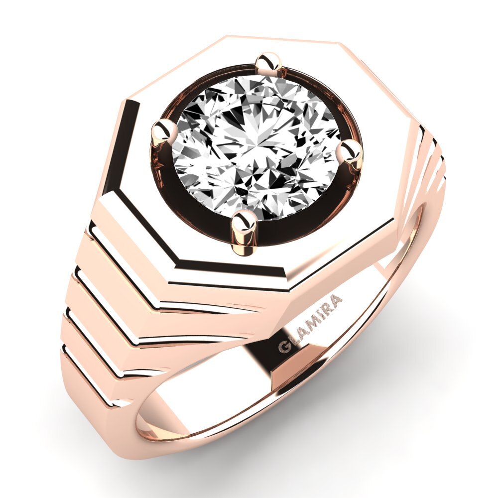 Oro Rosso 585 Moissanite Anello da uomo Antonie