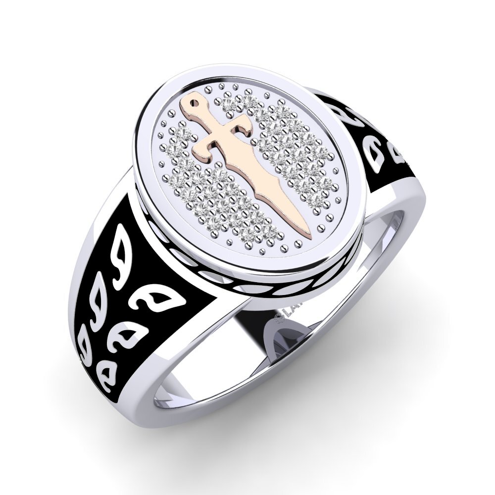 Ringe Signet 375 Weiß & Rotgold