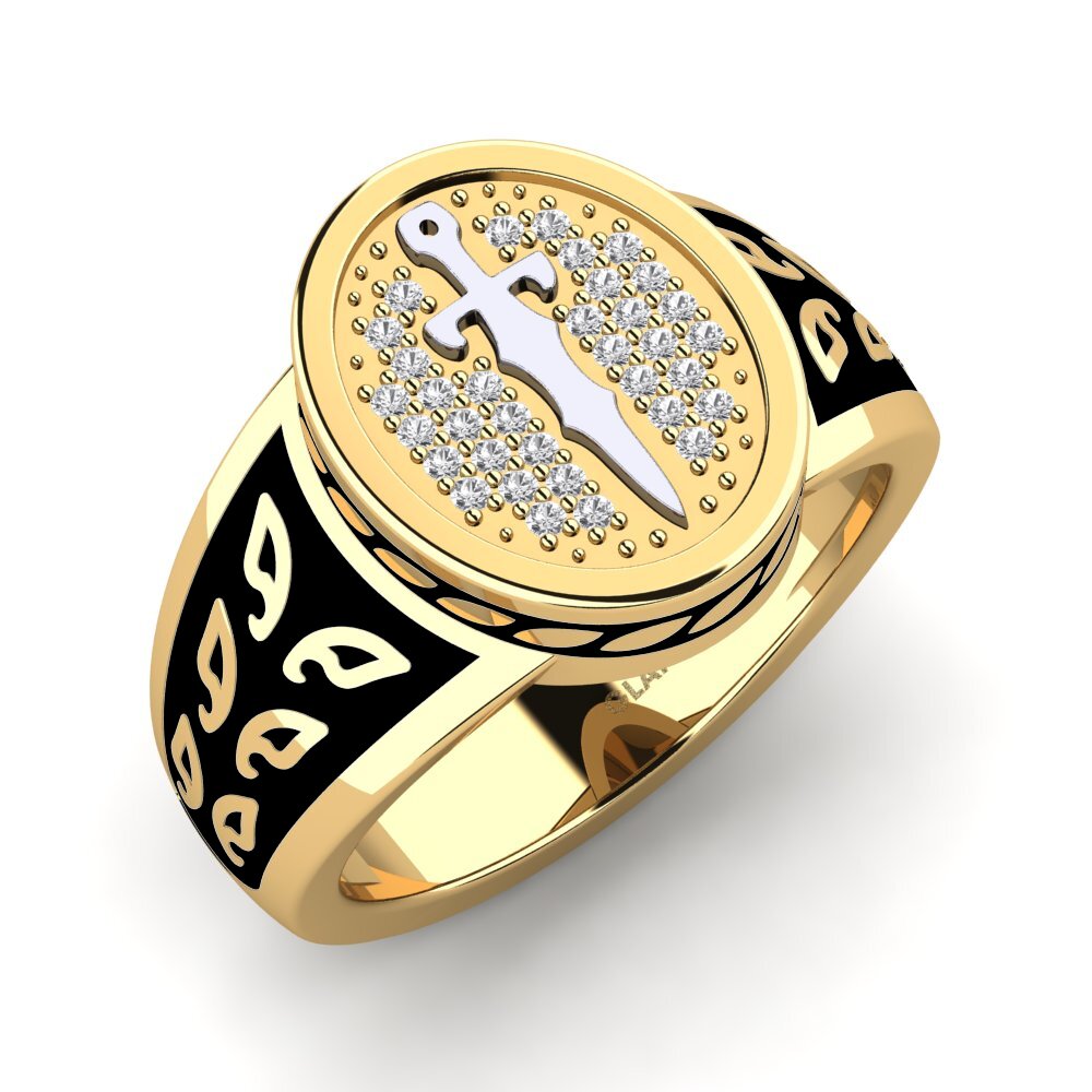 Ringe Signet 375 Gelb & Weißgold