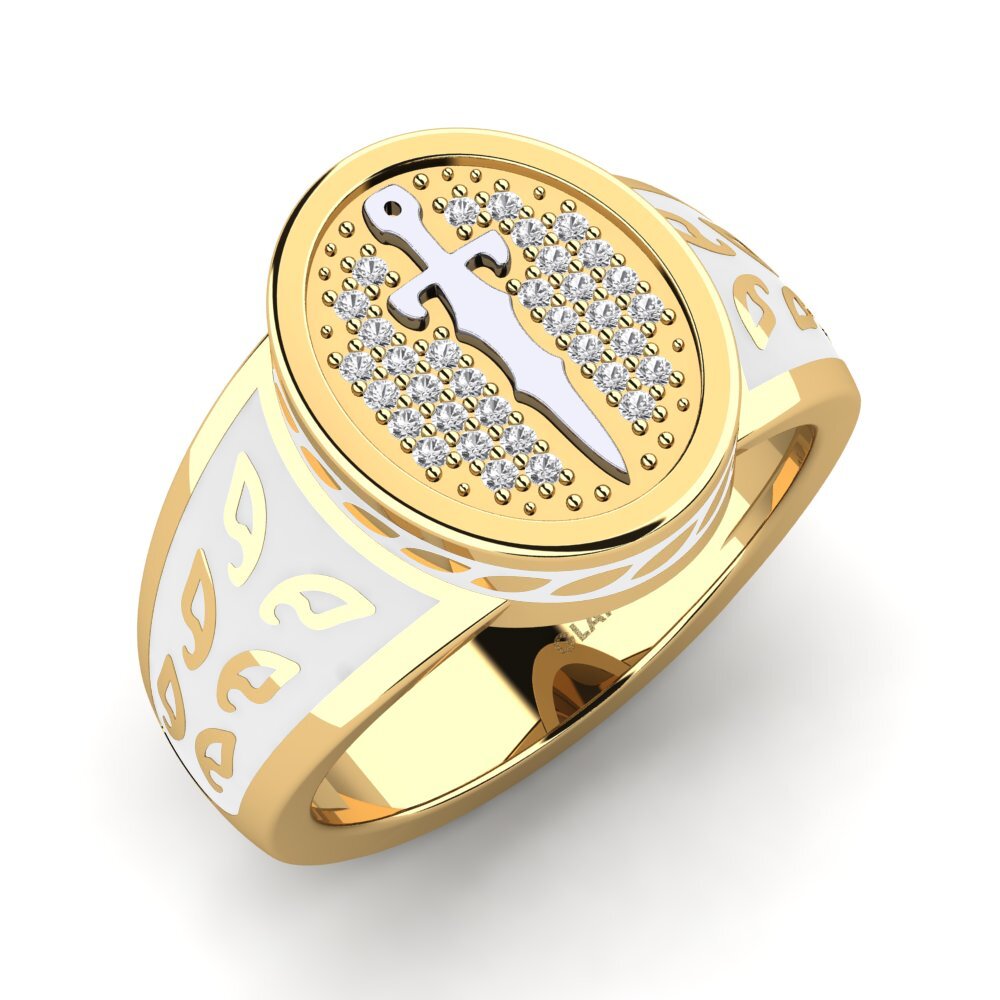 Ringe Signet 375 Gelb & Weißgold