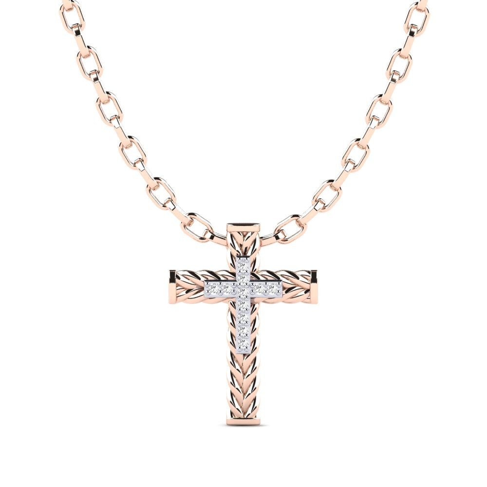 14k Oro Rosa & Blanco Colgante para hombre Apance