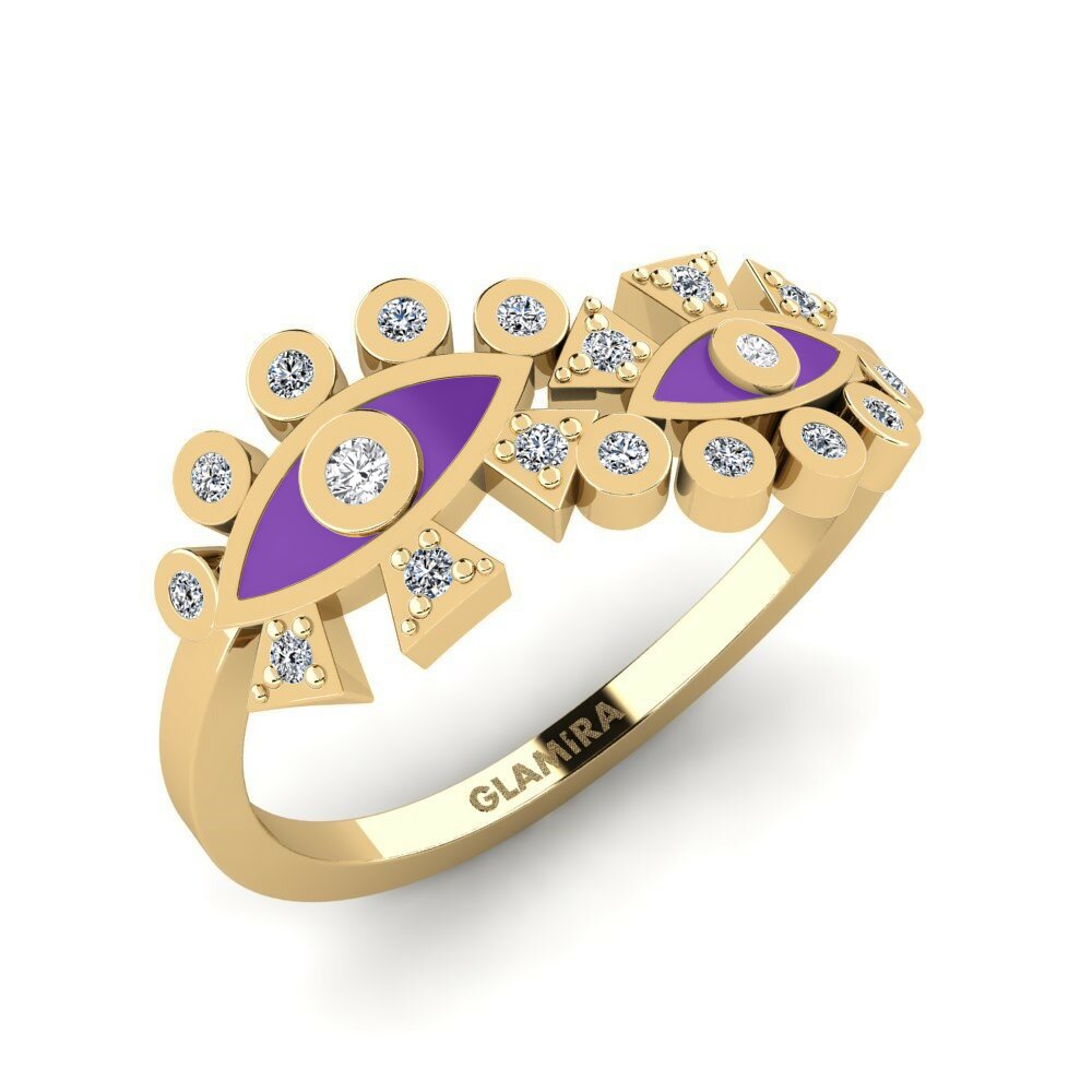 14k Oro Amarillo Anillo Aphrodis
