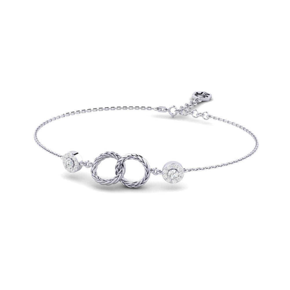 Palladium 950 Zircone Bracelet pour femme Apnapon