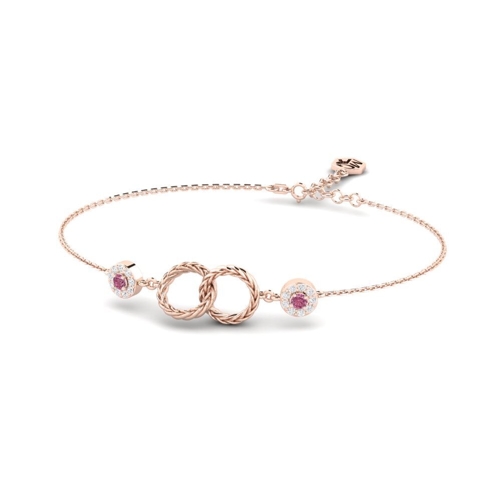 Or rose 14k Grenat de Rhodolite Bracelet pour femme Apnapon