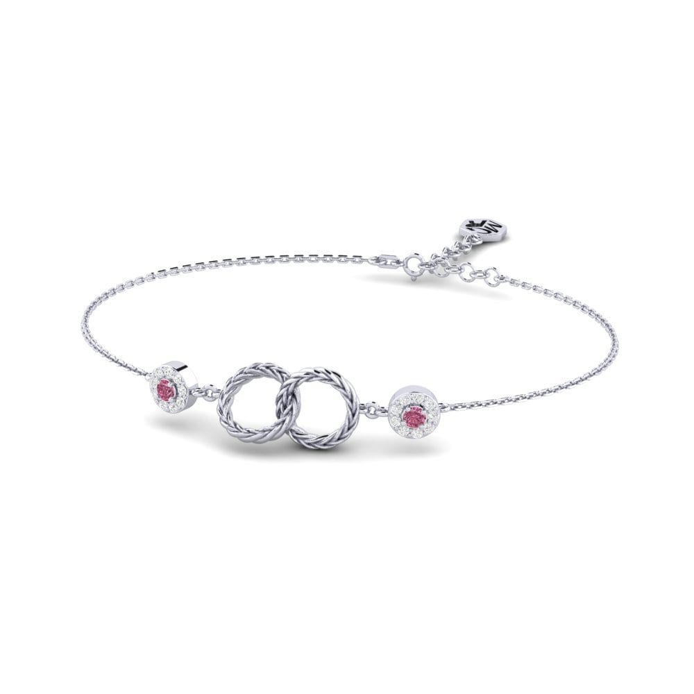 Palladium 950 Grenat de Rhodolite Bracelet pour femme Apnapon