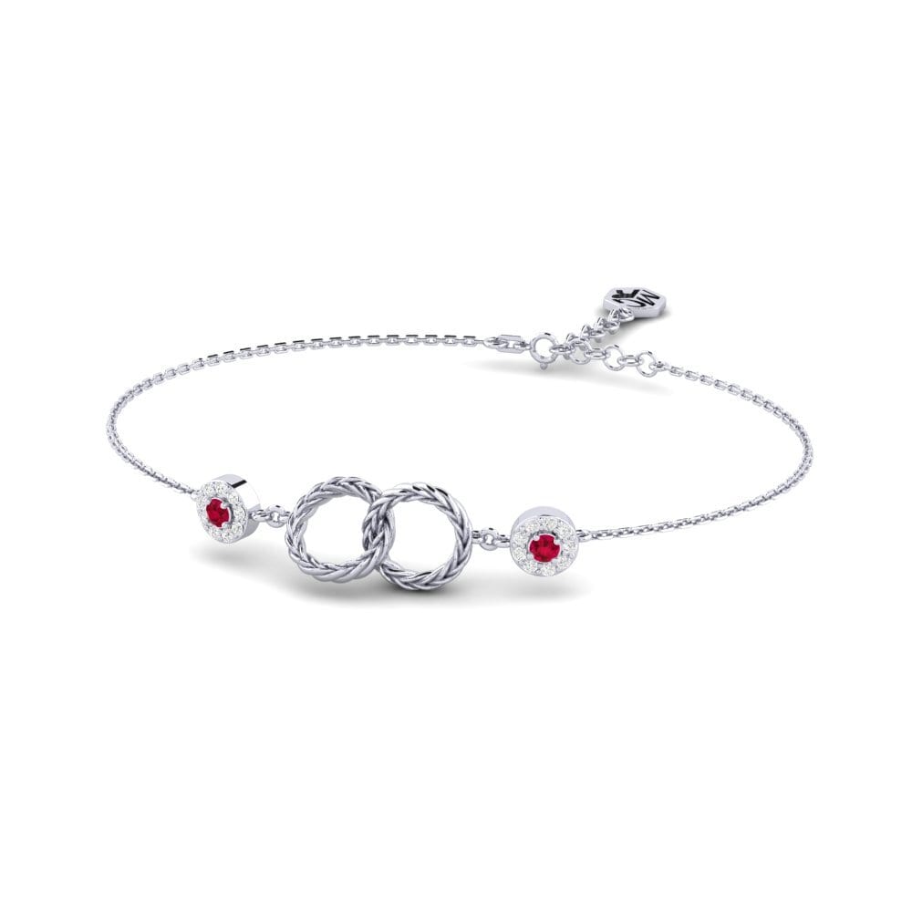 Palladium 950 Rubis Bracelet pour femme Apnapon