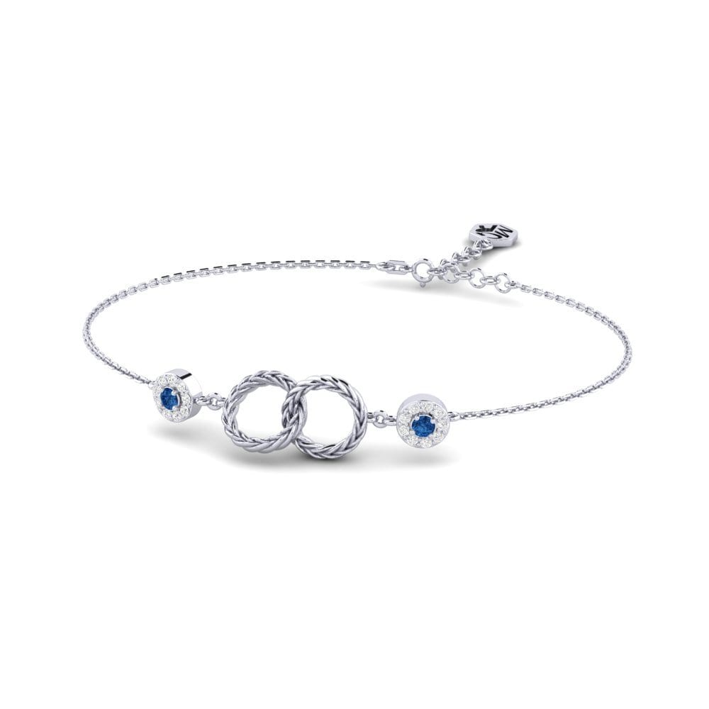 950 Palladium Dunkelblauer Zirkonia Damen armband Apnapon
