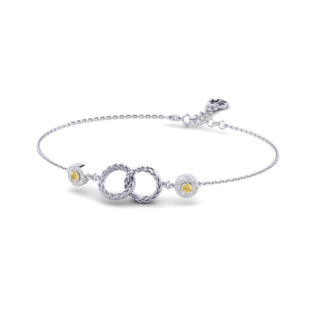 Weiß-Silber Gelber Diamant Damen armband Apnapon