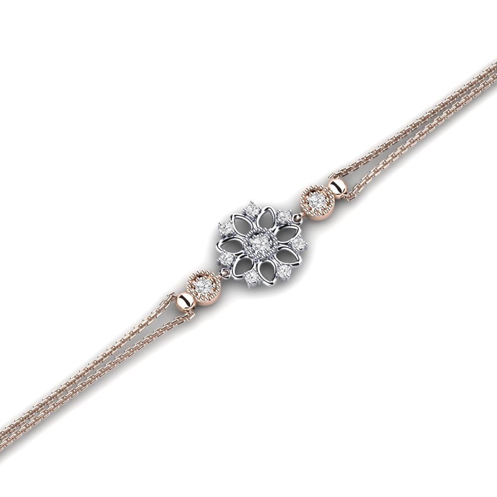 9ct Rose & White Gold White sapphire Women's Bracelet Apologie