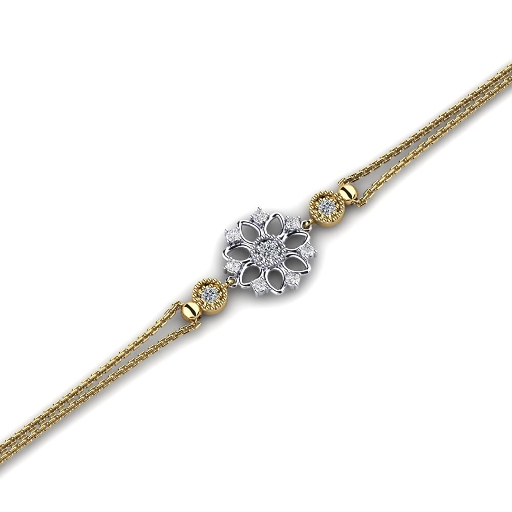 9ct Yellow & White Gold Zirconia Women's Bracelet Apologie